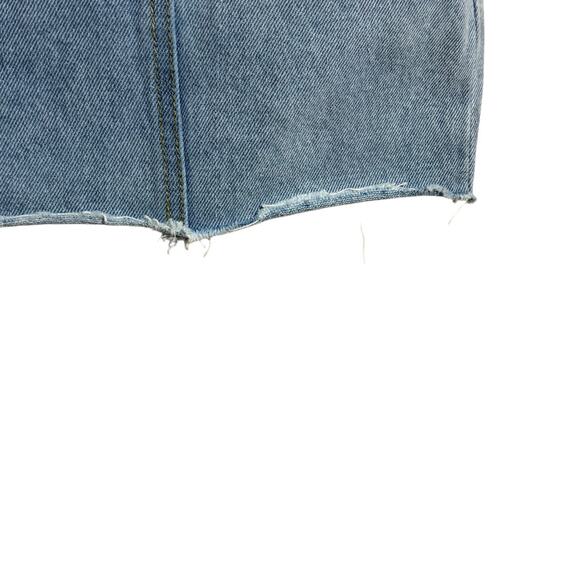 Mink Pink Denim Mini Skirt Button Front Mini Size Medium Light Wash Frayed Hem - Picture 5 of 6